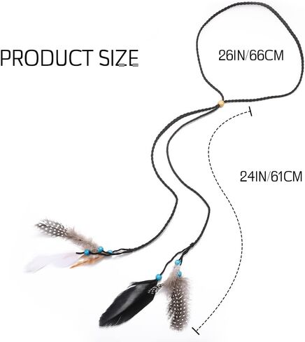 GORTIN بوهو ريشة عصابات الغجر الهبي عقال ريشة هندية خوذة مهرجان حزب أغطية الرأس الشعر التبعي للنساء والفتيات in Kuwait