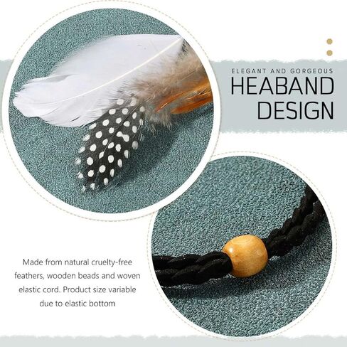 GORTIN بوهو ريشة عصابات الغجر الهبي عقال ريشة هندية خوذة مهرجان حزب أغطية الرأس الشعر التبعي للنساء والفتيات in Kuwait