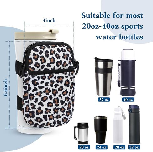 2 حزمة من أكياس زجاجات المياه ستانلي للمغامرة 20 أونصة/30 أونصة/40 أونصة بهلوان قابل للتعديل على الكتف وحزام اليد حقيبة جيب لكأس ستانلي ملحقات الصالة الرياضية للرجال والنساء in Kuwait