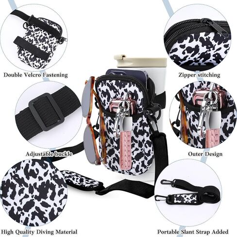 2 حزمة من أكياس زجاجات المياه ستانلي للمغامرة 20 أونصة/30 أونصة/40 أونصة بهلوان قابل للتعديل على الكتف وحزام اليد حقيبة جيب لكأس ستانلي ملحقات الصالة الرياضية للرجال والنساء in Kuwait