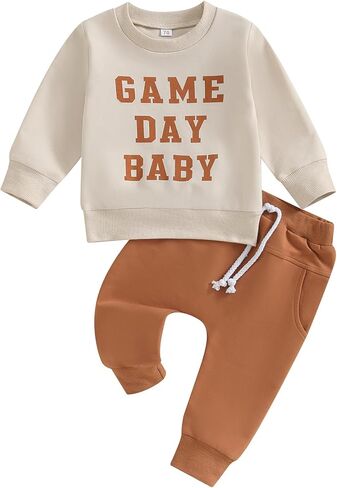 MERSARIPHY Fall Baby Boy Pant Set Toddler Crewneck Long Sleeve Pullover Sweatshirt Sweatpant 2Pcs Winter Outfits Clothes in Kuwait