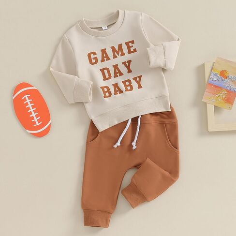 MERSARIPHY Fall Baby Boy Pant Set Toddler Crewneck Long Sleeve Pullover Sweatshirt Sweatpant 2Pcs Winter Outfits Clothes in Kuwait
