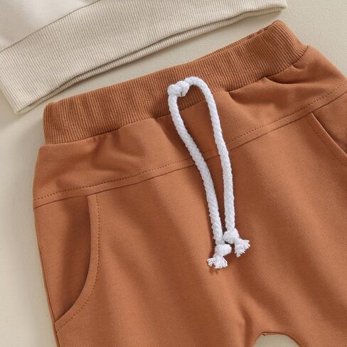 MERSARIPHY Fall Baby Boy Pant Set Toddler Crewneck Long Sleeve Pullover Sweatshirt Sweatpant 2Pcs Winter Outfits Clothes in Kuwait