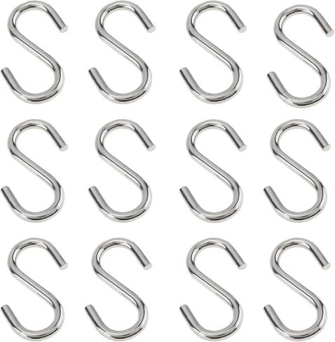 12 Pack 2.2" S Hooks for Hanging Heavy Duty M5 Stainless Steel Metal S Shaped Hooks in Saudi Arabia