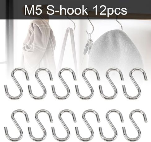 12 Pack 2.2" S Hooks for Hanging Heavy Duty M5 Stainless Steel Metal S Shaped Hooks in Saudi Arabia