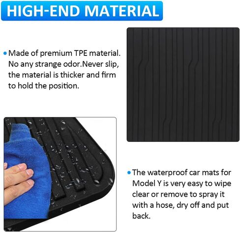 KUST Trunk Tailgate Mat for 2020-2024 Tesla Model Y Accessories（5/7 Seat All Models） Trunk Protector Mat All Weather Interior Door Liners Black in Saudi Arabia
