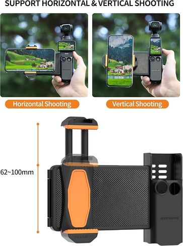 مجموعة حامل الهاتف DJI Pocket 3 ملحقات توسيع مع فتحة خيط 1/4 بوصة، حامل الهاتف المحمول متوافق مع حامل ثلاثي القوائم وقضيب تمديد لحامل الهاتف DJI Osmo Pocket 3 مع واجهة الحذاء البارد in Saudi Arabia