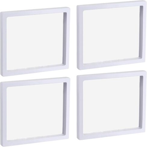 MECCANIXITY Floating Frame Display Holder Stand 3D Jewelry Display Box 9.06 x 4.33 x 0.79 Inch Black for Ring Necklace Bracelet Earring Pack of 4 in Kuwait