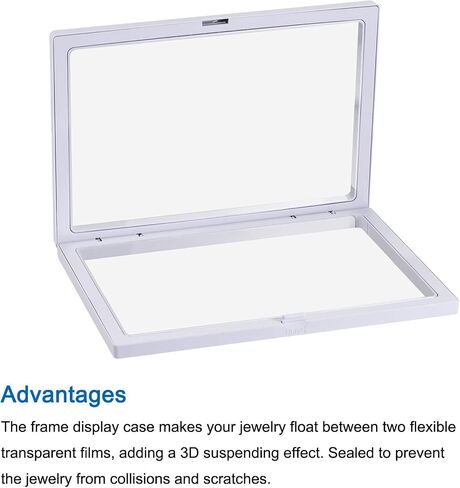 MECCANIXITY Floating Frame Display Holder Stand 3D Jewelry Display Box 9.06 x 4.33 x 0.79 Inch Black for Ring Necklace Bracelet Earring Pack of 4 in Kuwait