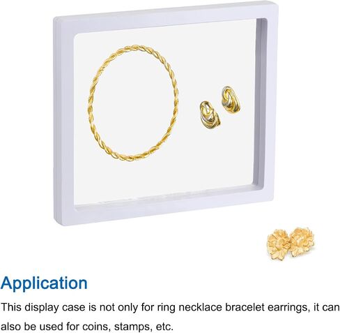 MECCANIXITY Floating Frame Display Holder Stand 3D Jewelry Display Box 9.06 x 4.33 x 0.79 Inch Black for Ring Necklace Bracelet Earring Pack of 4 in Kuwait
