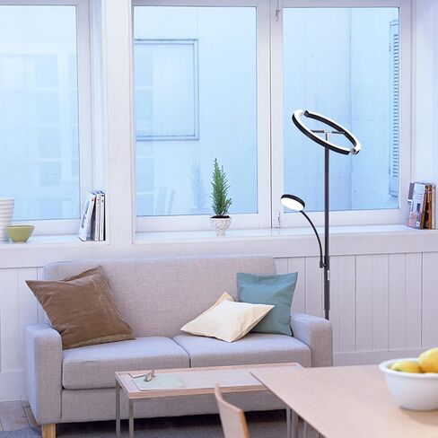 مصباح أرضي WENYU، مصباح LED حديث قائم مع ضوء للقراءة، مصباح عمود قابل للتدوير مع جهاز تحكم عن بعد وتحكم باللمس لغرفة المعيشة وغرفة النوم والمكتب in Kuwait