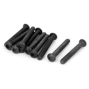 uxcell M6 x 45mm Alloy Steel Hex Socket Button Head Machine Screws Black 10PCS