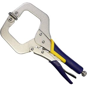 Arc-Zone High-Strength Plate Welding C-Clamp Locking Vise Grip with Swivel Pads, 11-inch