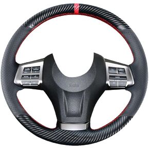 DIY Stitching Carbon Fiber Steering Wheel Cover for Subaru Forester 2014-2016 / for Impreza 2013-2016 / for Outback Legacy 2012-2014 / XV Crosstrek 2013-2015 Leather Interior Accessories