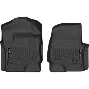 Husky Liners X-act Contour Floor Mats | Fits 2017 - 2024 Ford F-250/F-350/F-450 SD Super Crew / SuperCab Cab | Front Row, 2-pc Black - 52731
