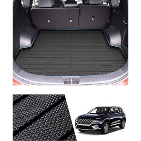 Cargo Liner for Hyundai Santa Fe 2021 2022 2023 Santa Fe Hybrid/Santa Fe Plug-in Hybrid 2022 2023 Accessories All Weather Cargo Mat Waterproof Trunk Car Mat Heavy Duty Black in Saudi Arabia