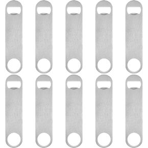 Beer Bottle Opener, 10 Pcs Flat Bottle Openers, Stainless Steel Beer Openers, Heavy Duty Bartender Bottle Opener Blanks for Kitchen, Bar, Restaurant, Party, Men, Women