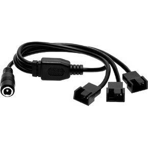 DC Power Supply Plug to 3 x 3 Pin/4 Pin PC Fan Power Adapter Splitter Cable 20 Inches (2 Pack) TeamProfitcom