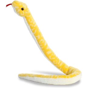 Aurora® Playful Snake Albino Burmese Python Stuffed Animal - Eye-Catching Designs - Versatile Fun - Yellow 50 Inches