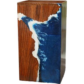 Epoxy Resin Wooden Urns for Human Ashes Adult Man Women Cremation urns for Adult Ashes Urns for Ashes Adult Male Large Decorative Urns for Ashes for Women (Medium(9'X5.5) 180cu/in)