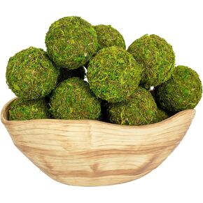6PCS Artificial Moss Balls for Home Decor, Fake Green Moss Balls in Plastic Planter for Wedding Party Centerpieces, Garden Decor (Green)