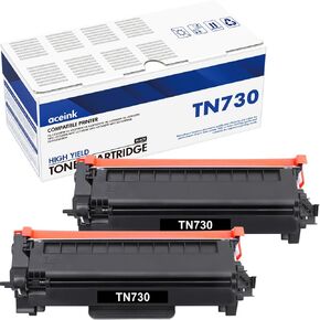 aceink TN-730 TN730 MFC-L2710DW Toner Cartridge: 2 Pack Black High Yield TN 730 TN760 Toner Compatible for HL-L2350DW DCP-L2550DW HL-L2395DW MFC-L2750DW
