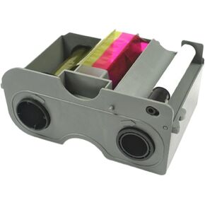 HID 45100 - YMCKO - HID Fargo DTC4250e& DTC4000 YMCKO Full Color Ribbon Cartridge with Resin Black and Clear Overlay Panel - 250 Images