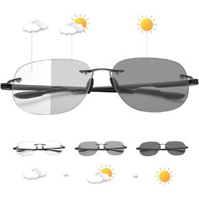 YIMI Photochromic Bifocal Reading Glasses for Men Women UV Sun Readers Computer Anti Blue Light Far and Near Dual Use Glasses