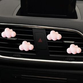 Pink Cloud Air Vent Clips,4 Pcs Cute Cloud Car Air Fresheners Vents Clips Funny Car Diffuser Vent Clips Car Interior Decor Charm Cute Anime Car Accessories Car Decoration Automotive Air Fresheners