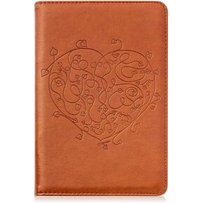 Heart Refillable Faux Leather Journal, 6x8.7 Vegan Lined Writing Journal for Women or Men