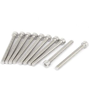 uxcell M4x40 Stainless Steel Hex Head Cap Socket Screws 10pcs Silver Tone