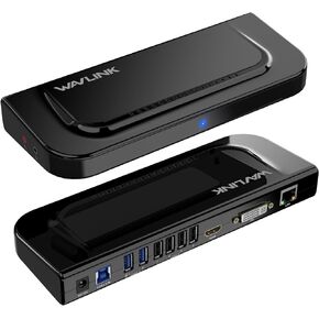 WAVLINK Docking Station Dual Monitor, 13-in-1 USB-C Docking Station for M1/M2 Mac, Windows, Thunderbolt 3&4, USB4 (Dual Video: HDMI and DVI/VGA/HDMI, Gigabit Ethernet, Audio, Mic, 6 USB Ports)