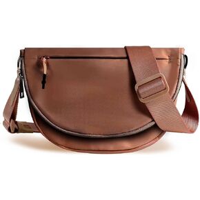 Crescent Bag for Women and Men, Fashion Medium Nylon Folding Crescent Moon Bag Single Shoulder Bag with Adjustable Strap