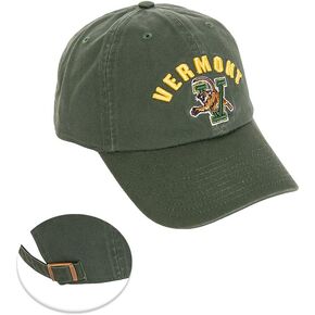 Desert Cactus University of Vermont Baseball Hat UVM Catamounts Brimmed Embroirderd Hats Cap Adjustable Cloth Strap Adult (Style D) Green