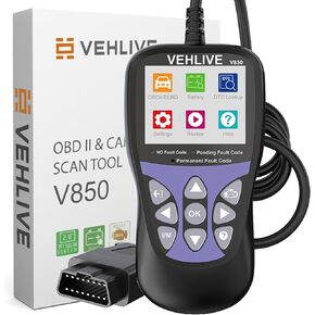 ATDIAG OBD2 Scanner V850 One-Click I/M,Car Code Reader Diagnostic Check Engine Light Scan Tool for All OBDII Vehicles,Turn Off CEL,Read/Clear Codes,Live Data,Voltage Test,2024 New Version