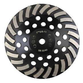 7 inch Turbo Diamond Grinding Cup Wheel with 24 Segments for Hard Concrete and Terrazzo,Coarse Masonry Grinding Wheel