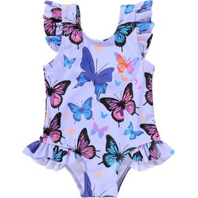 YOUNGER TREE Toddler Baby Girls Swimsuit Infant One Piece Bathing Suits Cute Dinosaur Beach Wear Sunsuit Ruffle Swimwear
