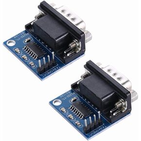 2PCS MAX3232 3.3V to 5V DB9 Male RS232 Serial Prot to TTL Converter Module Root Connector for Arduino Raspberry Pi and Microcontrollers