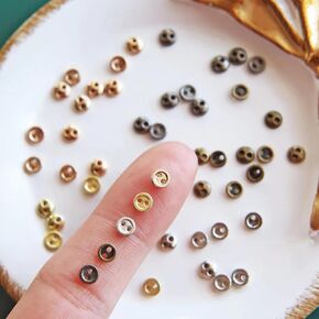 4mm / 0.16" Mini Metal Round Buttons, Doll Buttons, in 5 Colors, Doll Clothing Buttons, Perfect for Doll Sewing Projects (10PCS)