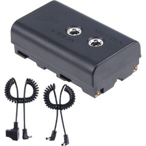 Power Adapter NP-F Dummy Battery DC Coupler For SONY NP-F550 F570 F750 F770 NP-F960 NP-F970 with DC Input and DC Output to Power Camera Monitor Video LED Light (With DC & D-tap 2 Cables Kit)