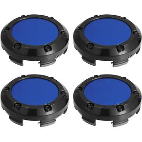 ACROPIX 66mm Dia 6 Clips Car Wheel Tyre Center Hub Caps Covers for Vehicle Black Blue - Pack of 4 in Kuwait