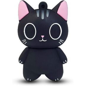 LEIZHAN لطيف محرك فلاش USB 32 جيجابايت الكرتون القط بندريف الذاكرة الإبهام عصا USB2.0 الحيوان الانتقال محرك شخصية تخزين البيانات هدية قرص USB بندريف مع سلسلة المفاتيح in Kuwait