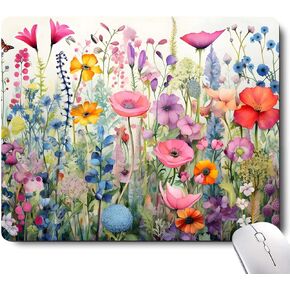 Gorgeous Flowers Plants Mouse Pad,Pink Floral Rose Mouse Pads for Desk,Soft Computer Mouse Mat Cute Mousepad Lycra Cloth Computer Mouse Pads for Women,Square Waterproof Non-Slip Rubber Base MousePads