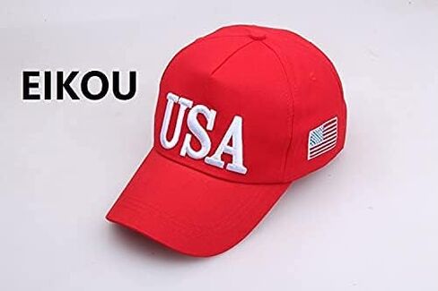EIKOU USA قبعة بيسبول بولو ستايل مطرزة قبعة الأب العلم الأمريكي قابل للتعديل للرجال والنساء (تأتي مع سلسلة مفاتيح العلم) in Kuwait