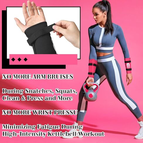 2 Pairs Kettlebell Wrist Guards Adjustable Kettlebell Straps Gym Wrist Wraps Forearm Guard Training Arm Guards for Men Women Kettlebell Training Workouts in Saudi Arabia
