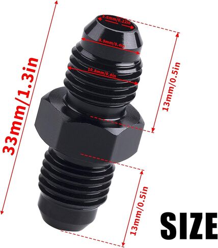 4AN إلى 4AN ذكر مضيئة مقرنة الاتحاد مستقيم خرطوم الوقود محول تركيب أسود 2 قطعة in Kuwait