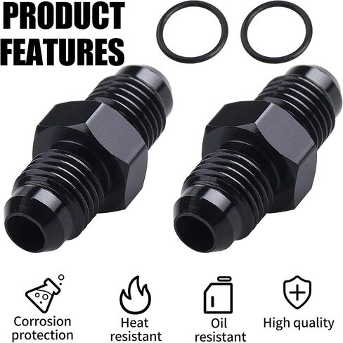 4AN إلى 4AN ذكر مضيئة مقرنة الاتحاد مستقيم خرطوم الوقود محول تركيب أسود 2 قطعة in Kuwait