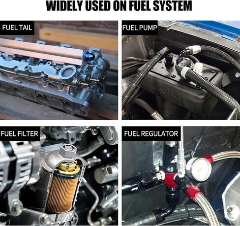 4AN إلى 4AN ذكر مضيئة مقرنة الاتحاد مستقيم خرطوم الوقود محول تركيب أسود 2 قطعة in Kuwait