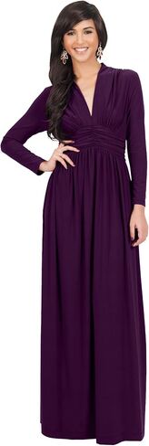 KOH KOH Womens Sleeve Vintage V-Neck Fall Winter Formal Gown in Saudi Arabia