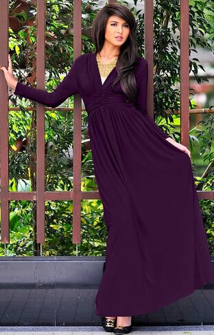KOH KOH Womens Sleeve Vintage V-Neck Fall Winter Formal Gown in Saudi Arabia